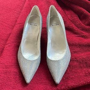 Stuart Weitzman silver short heel. Size 8.5. Almost new.